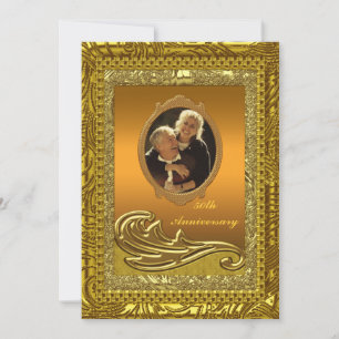Golden 50. Hochzeitstag Party Einladung