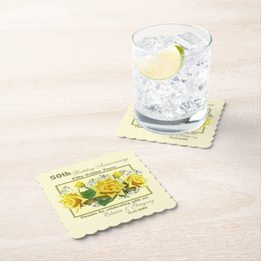 Golden 50. Hochzeitstag Untersetzer (Vor Ort)