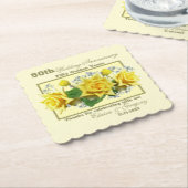 Golden 50. Hochzeitstag Untersetzer (angewinkelt)