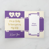 Golden 50 Jahre glückliche Jahre lila Sahne Karte (Innenseite)