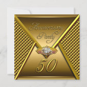 Golden 50 Jahre Jubiläum Elegant Wedding Gold Einladung (Vorderseite)