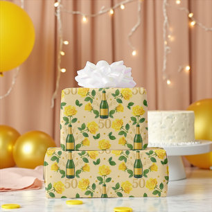 Golden 50 Jahre Jubiläum Yellow Roses Wrapping Pap Geschenkpapier