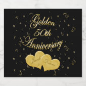 Golden 50 Jahre Personalisiert Wine Labels Schaumweinetikett (Einzelnes Label)