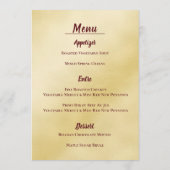 Golden - 50. Jubiläum Empfang Menu Menükarte (Rückseite)