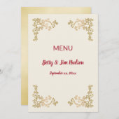 Golden - 50. Jubiläum Empfang Menu Menükarte (Vorne/Hinten)