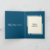 Golden 50. Jubiläum Foto-Namen blau hinzufügen Karte (Innenseite)