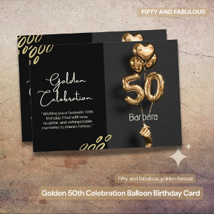 Golden 50 th Birthday Celebration Card