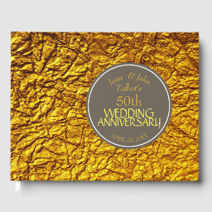 Golden 50 th Wedding Anniversary Custom Guest Book Gästebuch