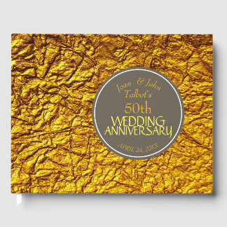 Golden 50 th Wedding Anniversary Custom Guest Book Gästebuch