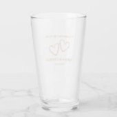 Golden 50 th Wedding Anniversary Heart Personalisi Glas (Rückseite)