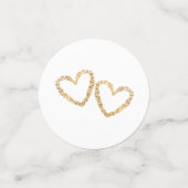 Golden 50 th Wedding Anniversary Heart Personalisi Konfetti (Klein Vorderseite)