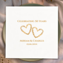 Golden 50 th Wedding Anniversary Heart Personalisi