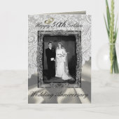 Golden 50 th Wedding Jubiläum Moderne Karte (Vorderseite)