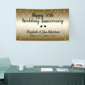 Golden 50. Wedding Anniversary Confetti Elegant Banner (Messeveranstaltung)