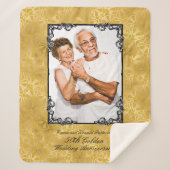 Golden 50. Wedding Anniversary Foto Monogram She Sherpadecke (Vorderseite)