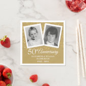 Golden 50. Wedding Anniversary Fun Child Fotos Serviette (Beispiel)