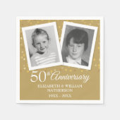 Golden 50. Wedding Anniversary Fun Child Fotos Serviette (Vorderseite)