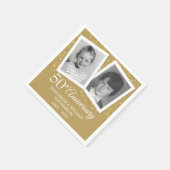 Golden 50. Wedding Anniversary Fun Child Fotos Serviette (Ecke)