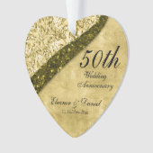 Golden 50. Wedding Anniversary Keepake Ornament (Vorderseite)