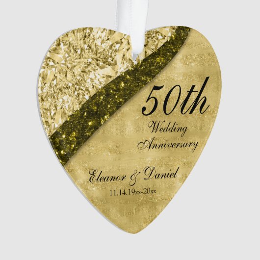 Golden 50. Wedding Anniversary Keepake Ornament (Vorderseite)
