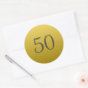 Golden 50. Wedding Anniversary Party Stickers