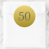 Golden 50. Wedding Anniversary Party Stickers (Tasche)
