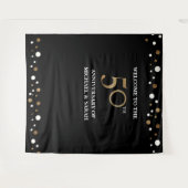 Golden 50. WEDDING Jubiläum Foto Hintergrund Wandteppich (Vorderseite (Horizontal))