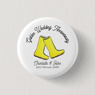 Golden 50. Wedding Jubiläum gelbe weiche Stiefel Button
