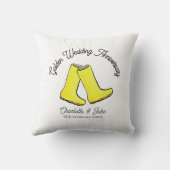 Golden 50. Wedding Jubiläum gelbe weiche Stiefel Kissen (Rückseite)