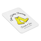 Golden 50. Wedding Jubiläum gelbe weiche Stiefel Magnet (Rechte Seite)