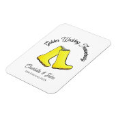 Golden 50. Wedding Jubiläum gelbe weiche Stiefel Magnet (Linke Seite)