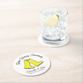 Golden 50. Wedding Jubiläum gelbe weiche Stiefel Runder Pappuntersetzer (Vor Ort)