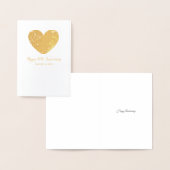 Golden 50. Wedding Jubiläumskarte mit Herz Folienkarte (Anzeige)