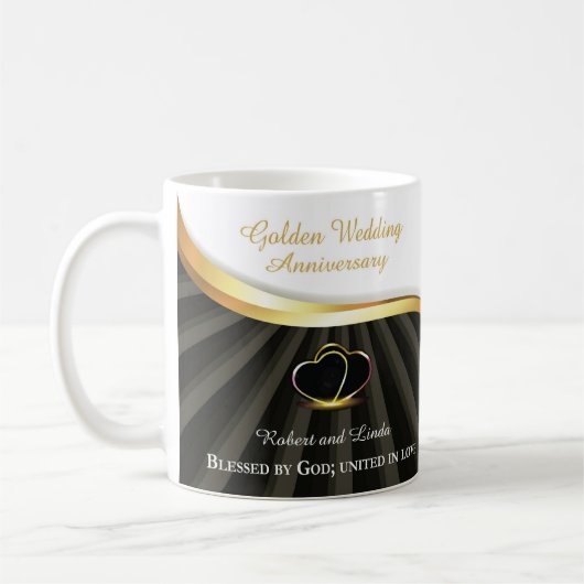 Golden 50. Wedding Religious Jubiläum Kaffeetasse (Links)