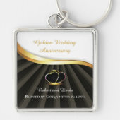 Golden 50. Wedding Religious Jubiläum Schlüsselanhänger (Vorne)