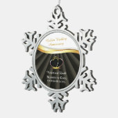 Golden 50. Wedding Religious Jubiläum Schneeflocken Zinn-Ornament (Rechts)