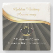 Golden 50. Wedding Religious Jubiläum Steinuntersetzer (Vorderseite)