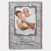 Golden 50th Wedding Anniversary Foto Monogram Decke (Vorderseite Vertikal)