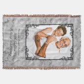 Golden 50th Wedding Anniversary Foto Monogram Decke (Vorderseite)