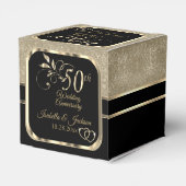 Golden 50th Wedding Anniversary Fvor Box Geschenkschachtel (Rückseite)