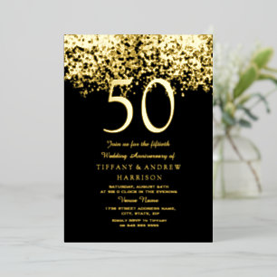 Golden 50th Wedding Anniversary Gold Folieneinladung