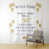 Golden 50th Wedding Anniversary Party Banner Wandteppich (Beispiel)