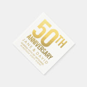 Golden 50th Wedding Anniversary Personalisiert Pap Serviette (Ecke)