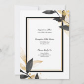 Golden 50th Wedding Jubiläum, Black and Gold in Einladung (Rückseite)