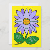 Golden 60. Geburtstag Einfache lila Sonnenblume Einladung (Vorderseite)