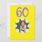 Golden 60. Geburtstag Einfache lila Sonnenblume Einladung (Rückseite)