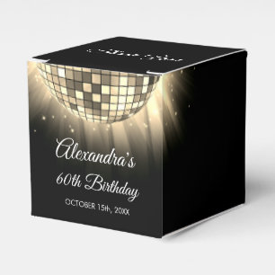 Golden 60. Geburtstagsparty 70's Disco Ball Geschenkschachtel