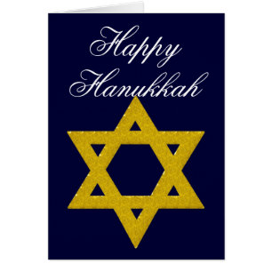 Golden 6 Star der David Hanukkah Card