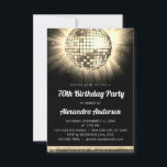 Golden 70. Geburtstagsparty 70's Disco Ball Einladung<br><div class="desc">Feiern Sie mit unserer 70. Geburtstagsparty 70's Disco Ball Einladung in glitzerndem Stil! Diese beeindruckende Einladung Set die Bühne für einen Retro-Bash, der sicher unvergesslich sein wird. In einem strahlenden Gold-Schatten strahlt diese Einladung Raffinesse und Spaß aus. Die Disco-Ballgrafik erinnert an die Diskothek, die Erinnerungen von Tanzflächen mit Lichtern beleuchtet....</div>
