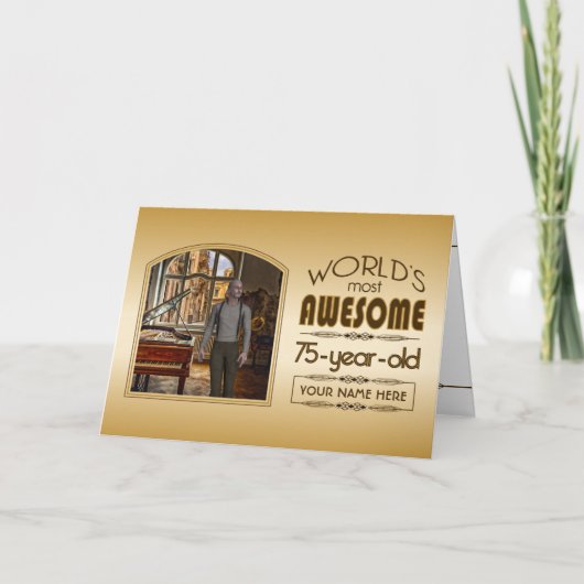 Golden 75. Geburtstag Weltmeisterschaft für kunden Karte (Vorderseite)